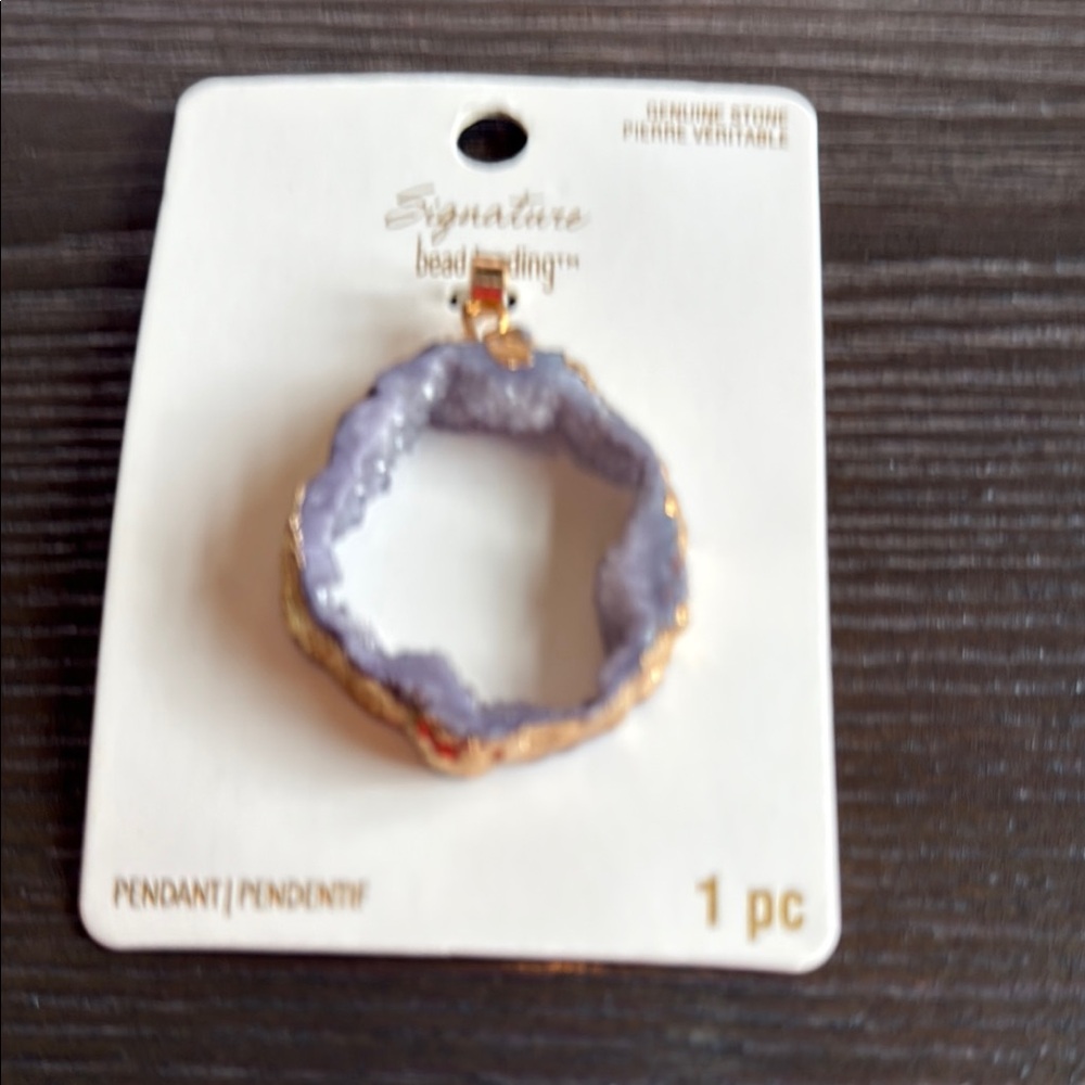 Amethyst Slice Rose Gold Pendant
